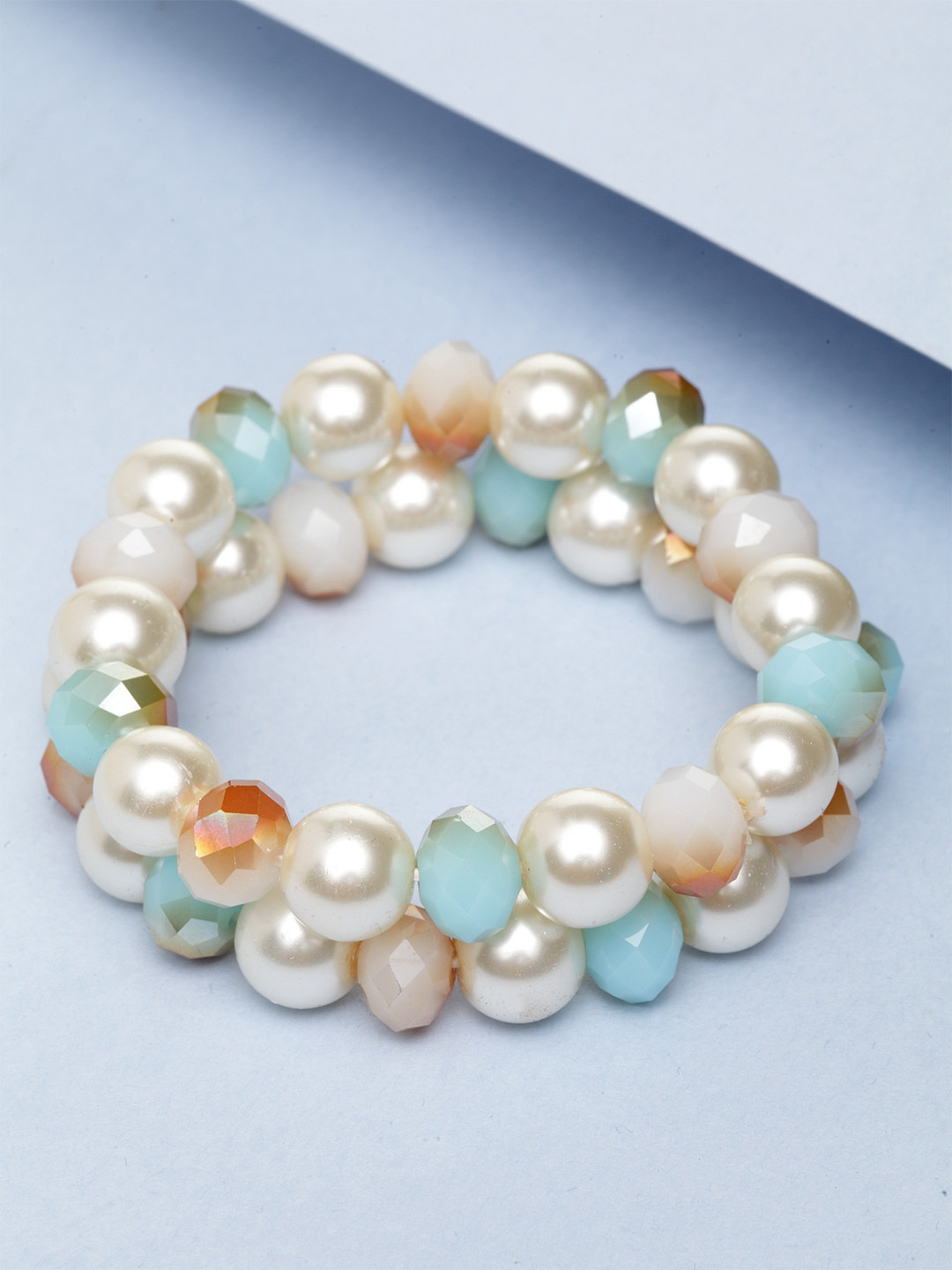 

PANASH White Set Of 2 Handcrafted Bracelet