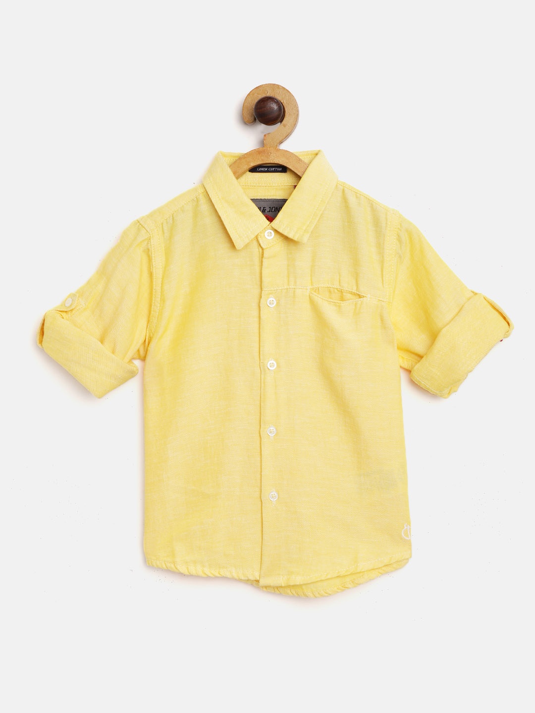 

Gini and Jony Boys Yellow Regular Fit Solid Casual Shirt