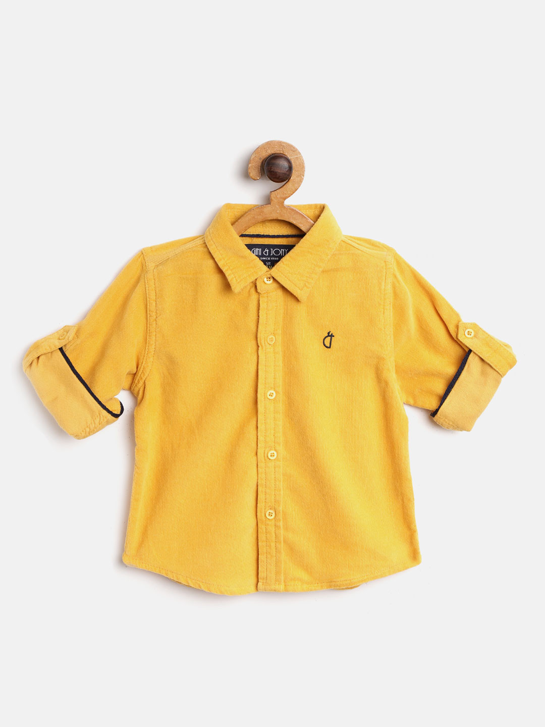 

Gini and Jony Boys Yellow Regular Fit Solid Casual Shirt