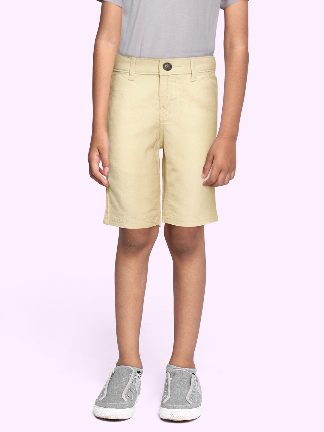 

Gini and Jony Boys Beige Solid Regular Fit Shorts