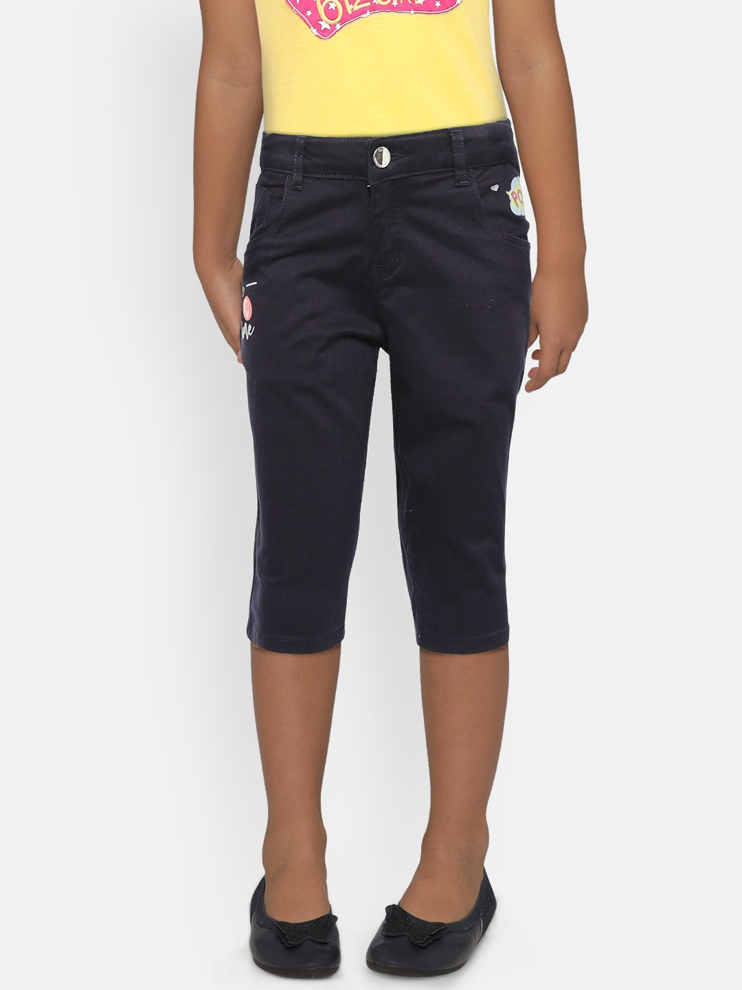 

Gini and Jony Girls Navy Blue Solid Regular Fit Shorts