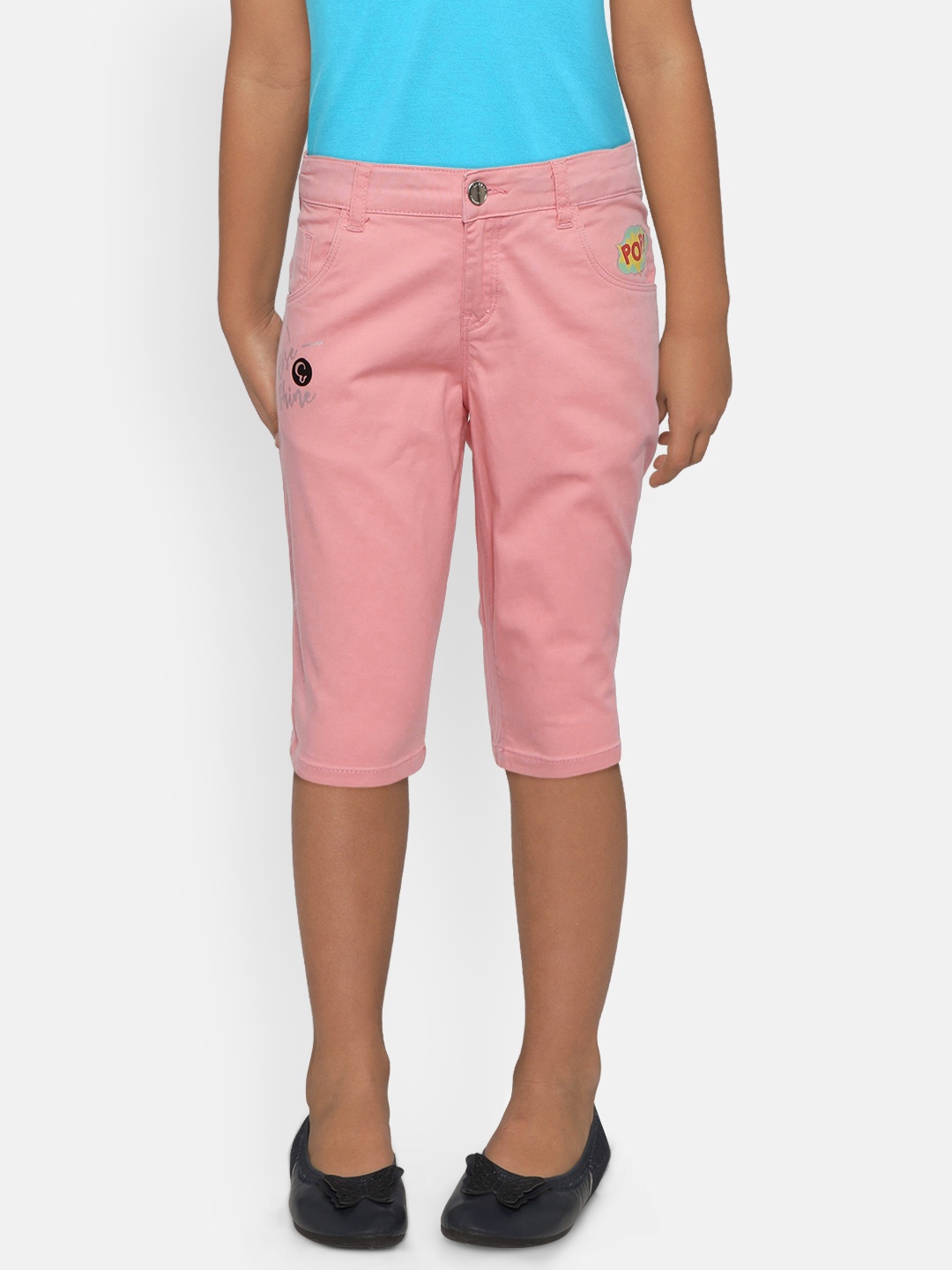 

Gini and Jony Girls Pink Solid Regular Fit Capris