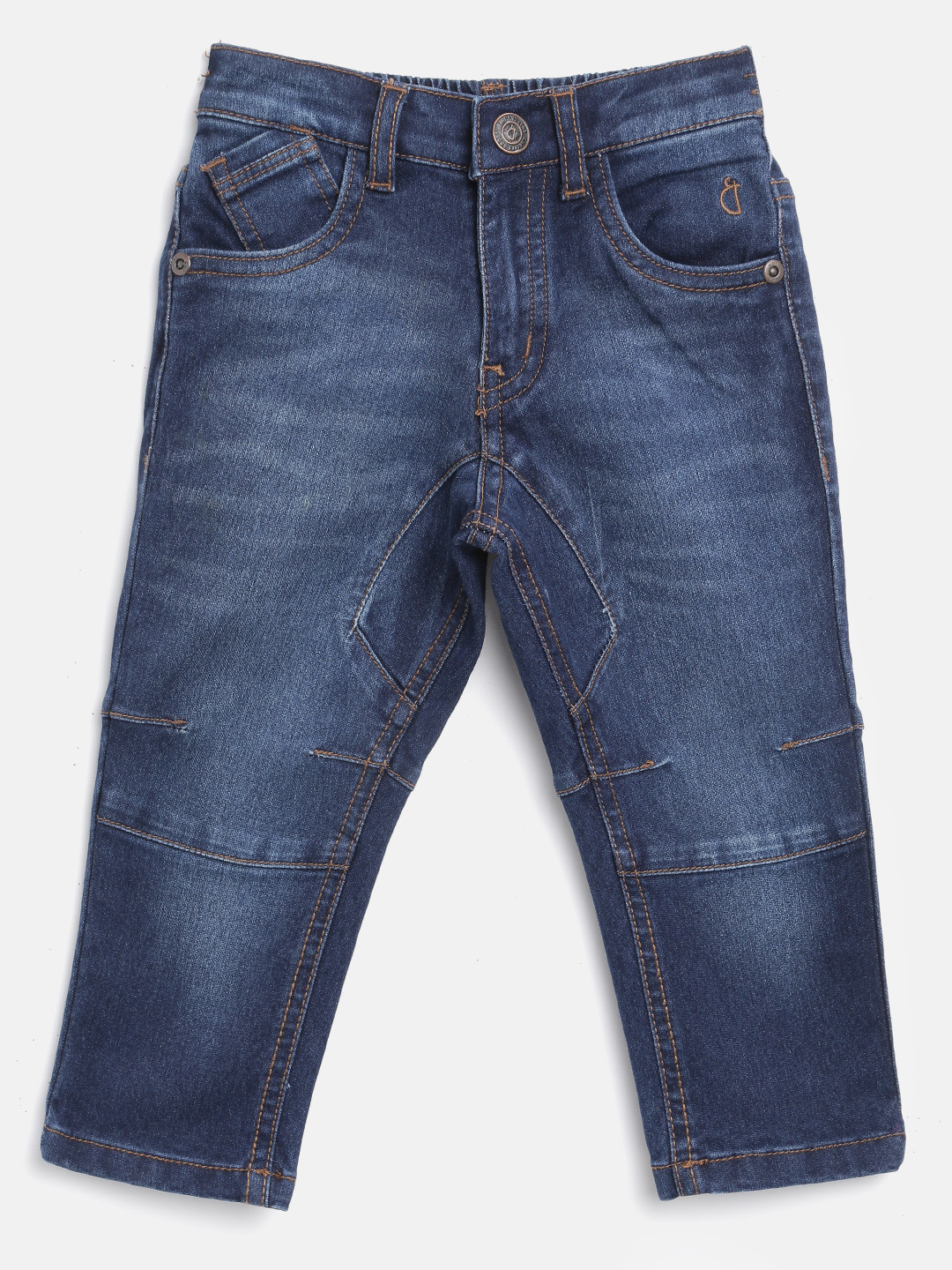

Gini and Jony Boys Navy Blue Regular Fit Mid-Rise Clean Look Stretchable Jeans