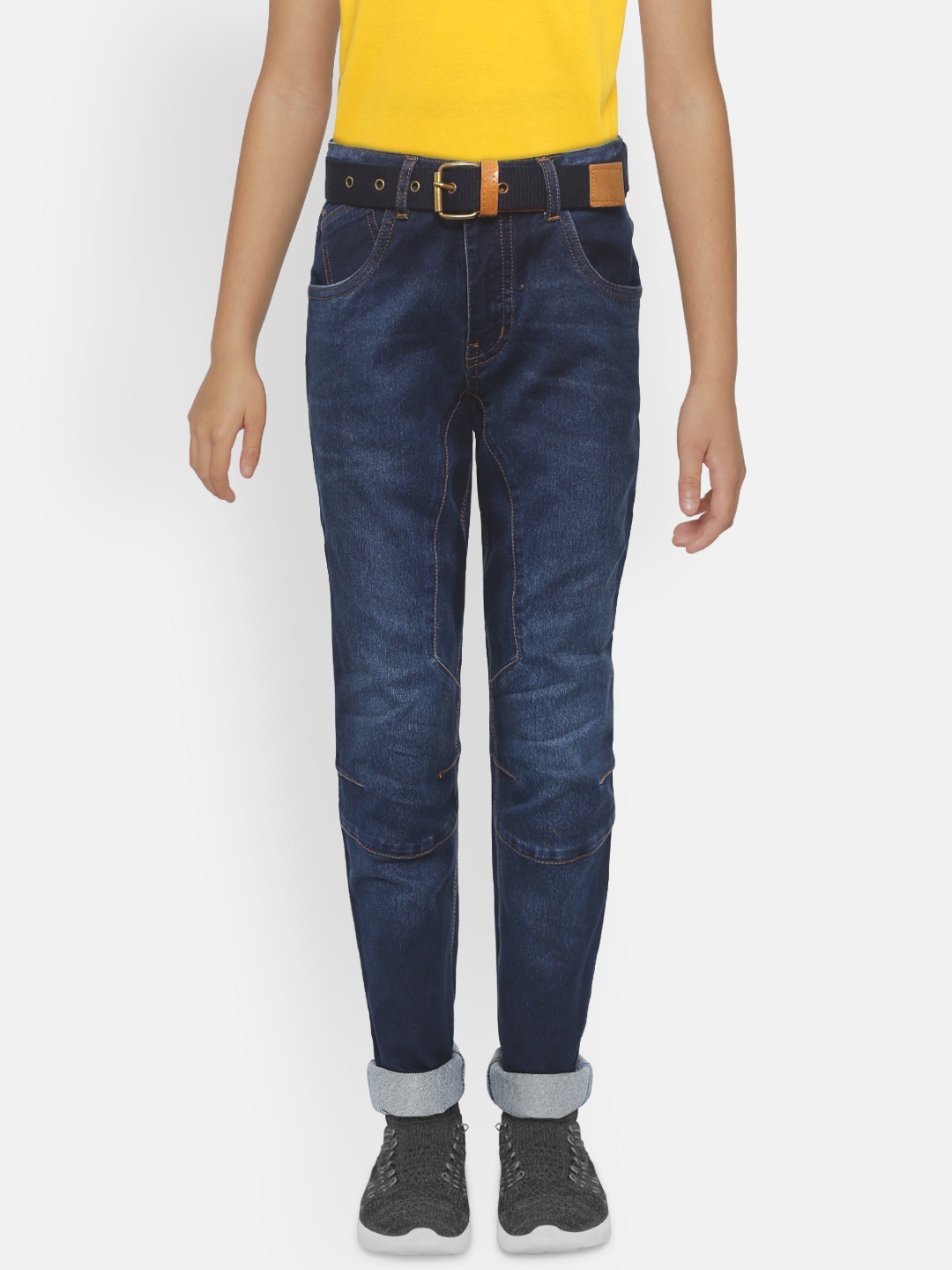 

Gini and Jony Boys Navy Blue Slim Fit Mid-Rise Clean Look Stretchable Jeans