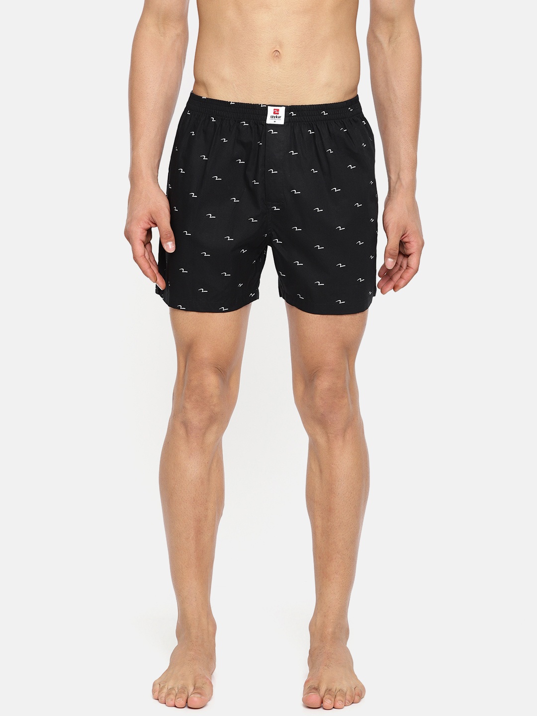 

SPYKAR Black & White Printed Pure Cotton Boxers MBX-01AI-045