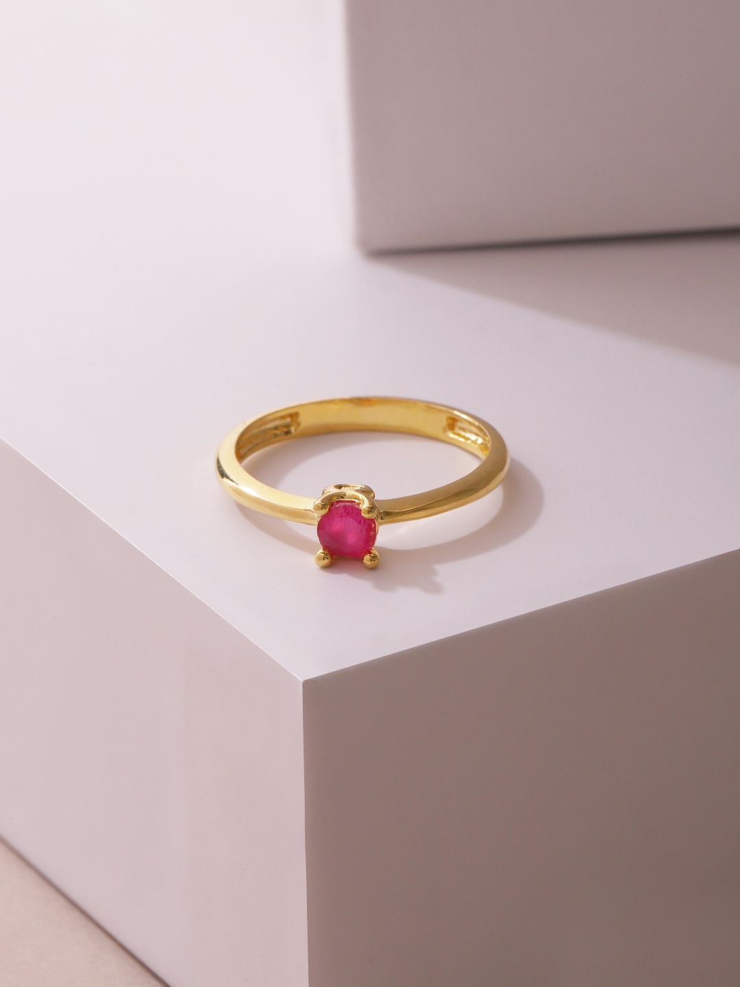 

Priyaasi Women Pink Gold-Plated Stone Studded Handcrafted Finger Ring