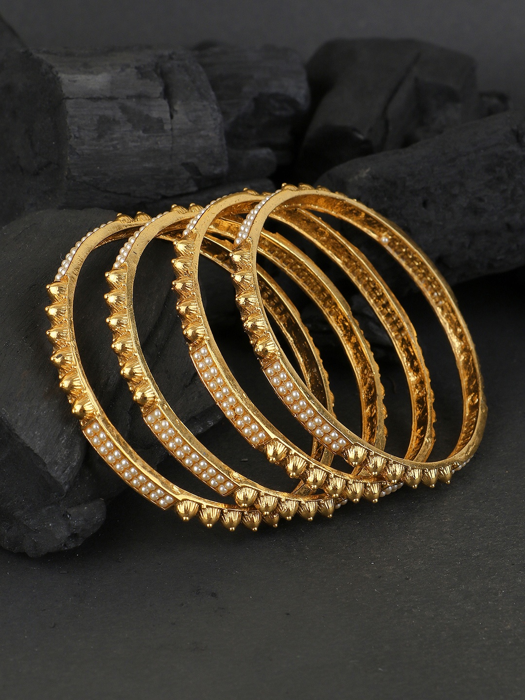 

Adwitiya Collection Women Set of 4 24KT Gold-Plated Bangles