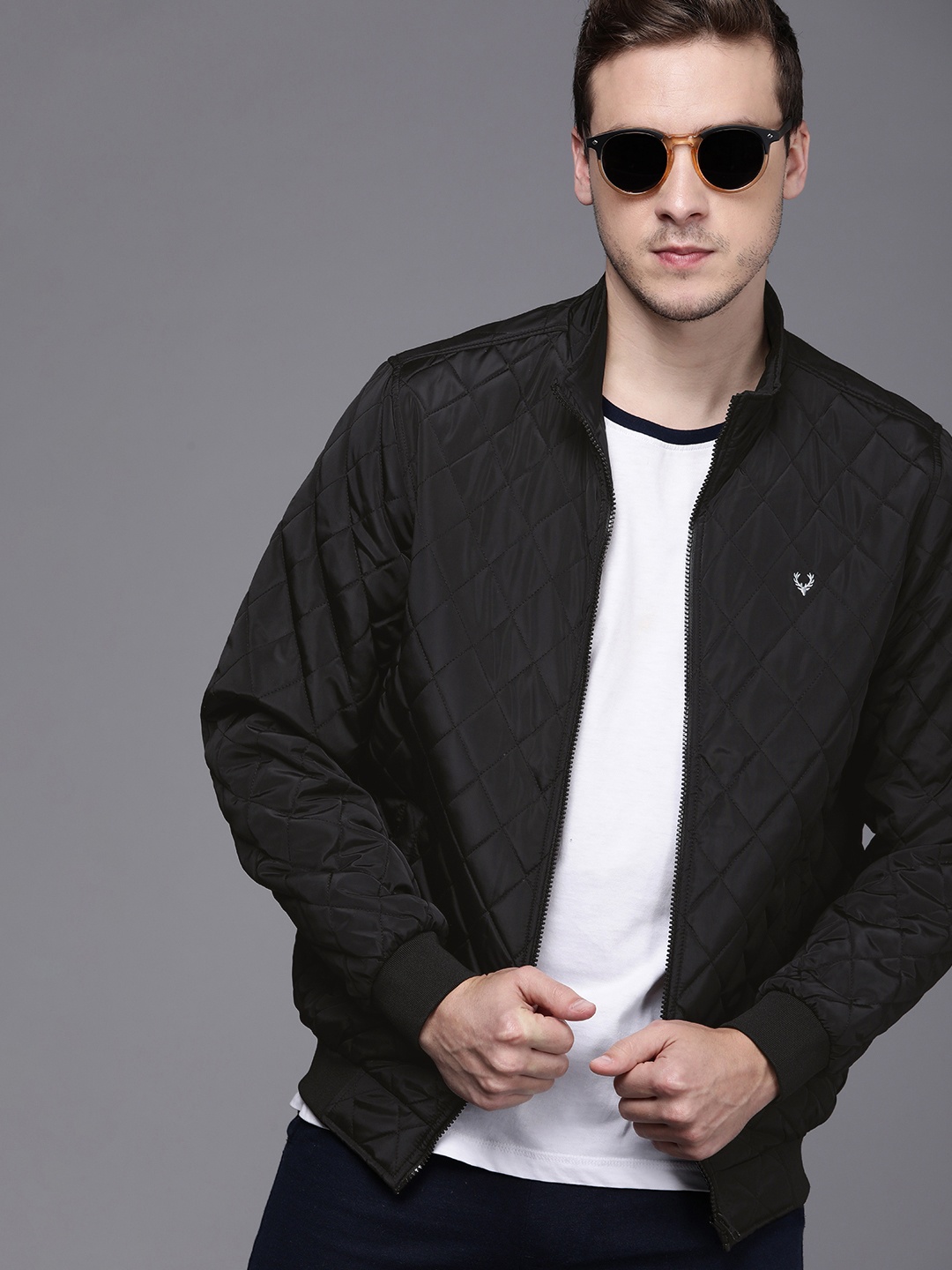 

Allen Solly Sport Men Black Solid Quilted Jacket