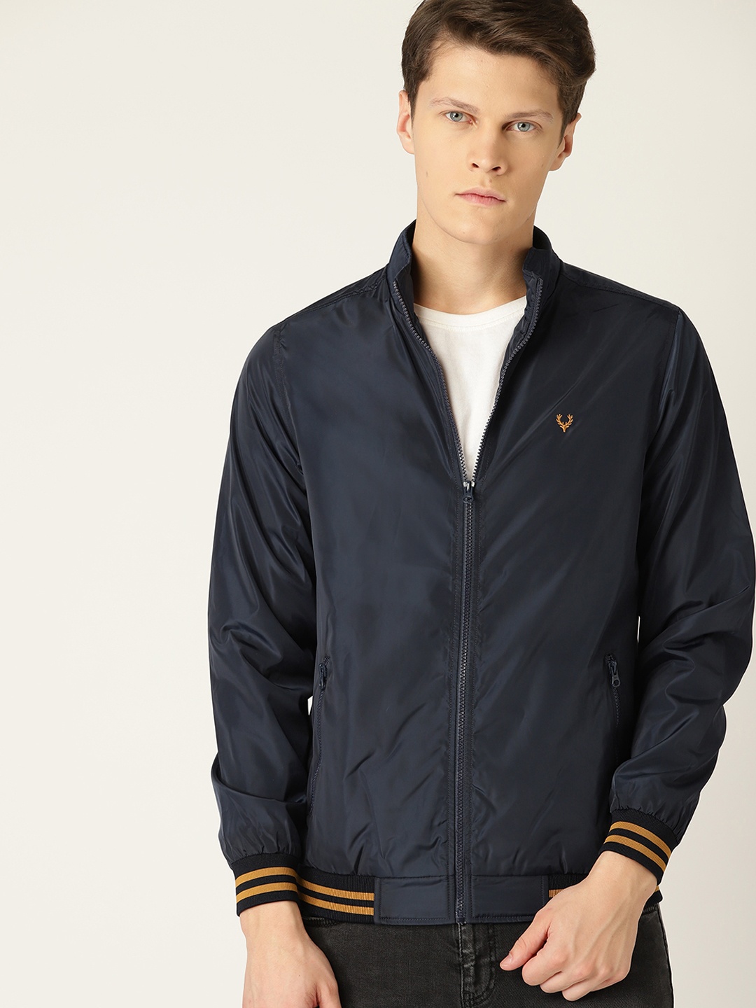 

Allen Solly Sport Men Navy Blue Solid Vardity Jacket