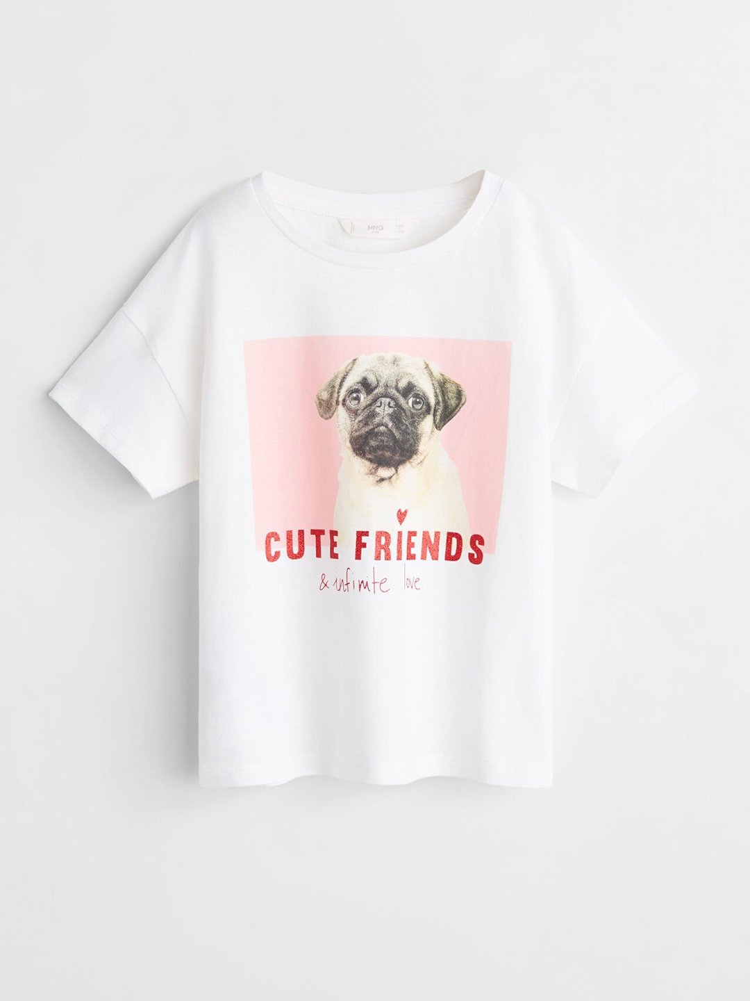 

Mango Kids Girls White Printed Round Neck T-shirt