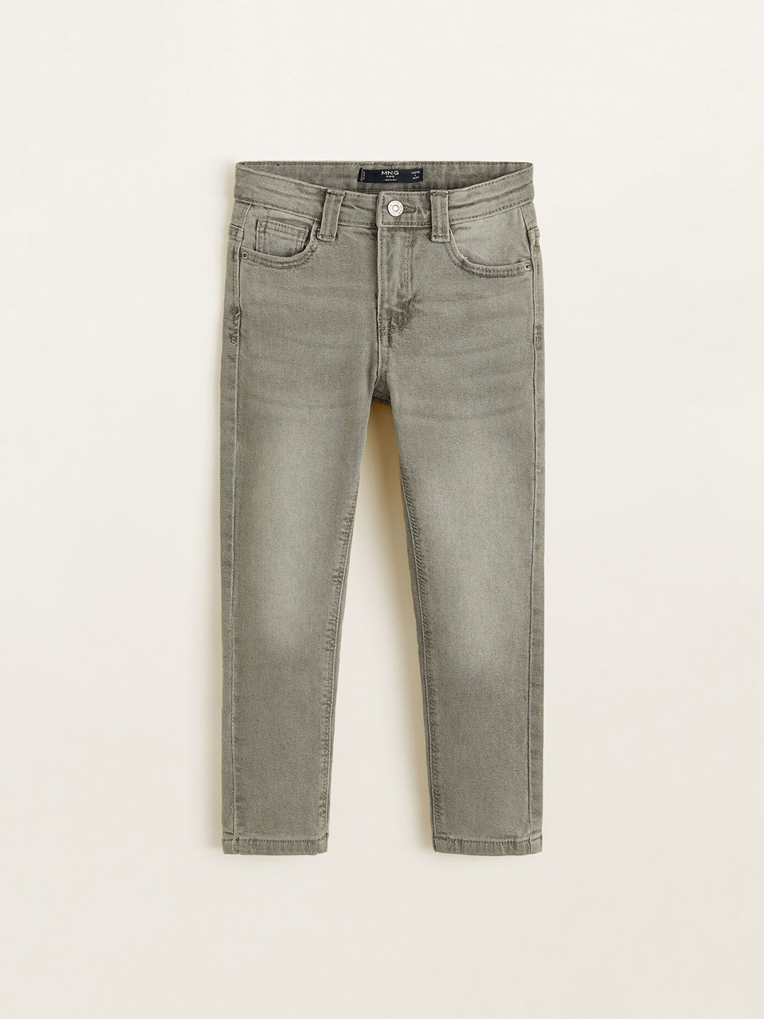 

Mango Kids Boys Grey Slim Fit Mid-Rise Clean Look Stretchable Jeans