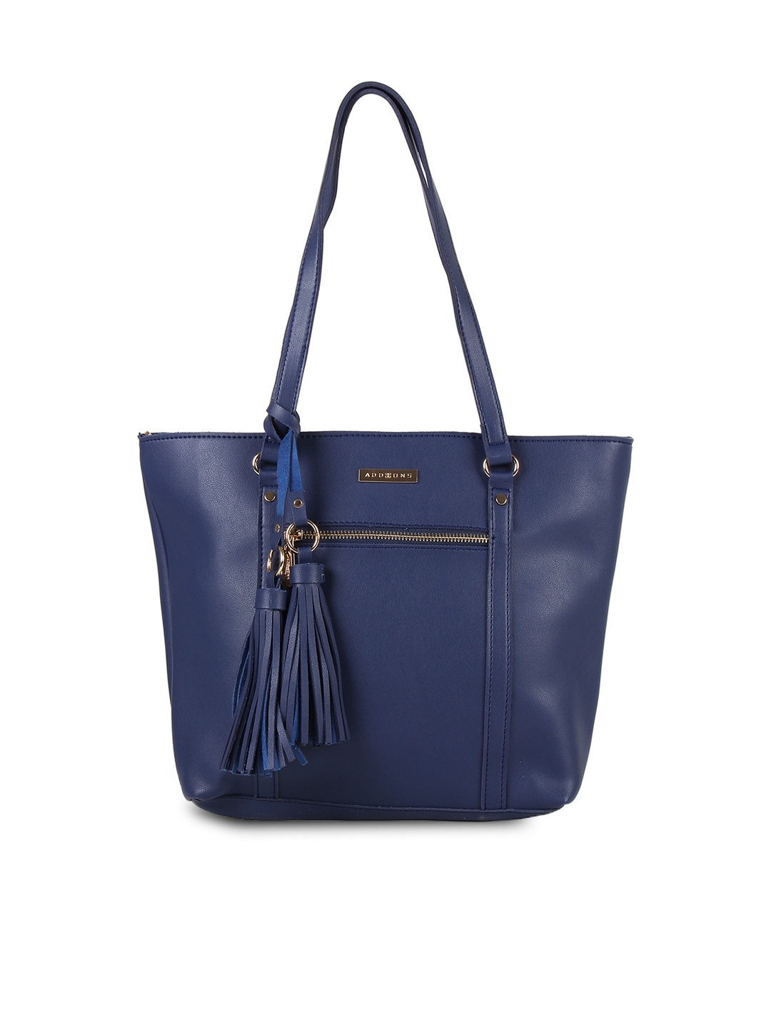 

Addons Navy Blue Solid Tote Bag
