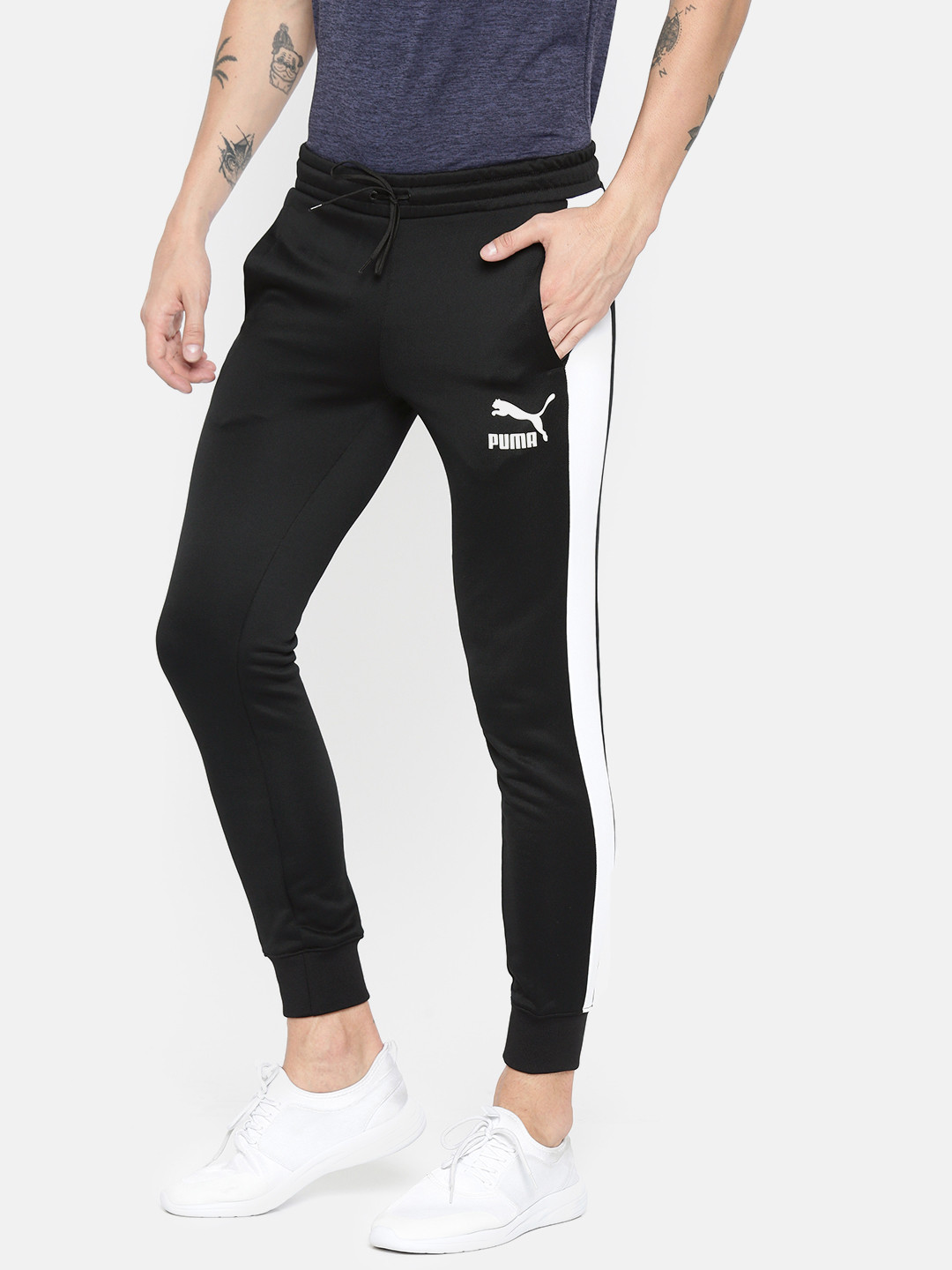 

Puma Men Black Solid Iconic T7 Slim Fit Sustainable Track Pants