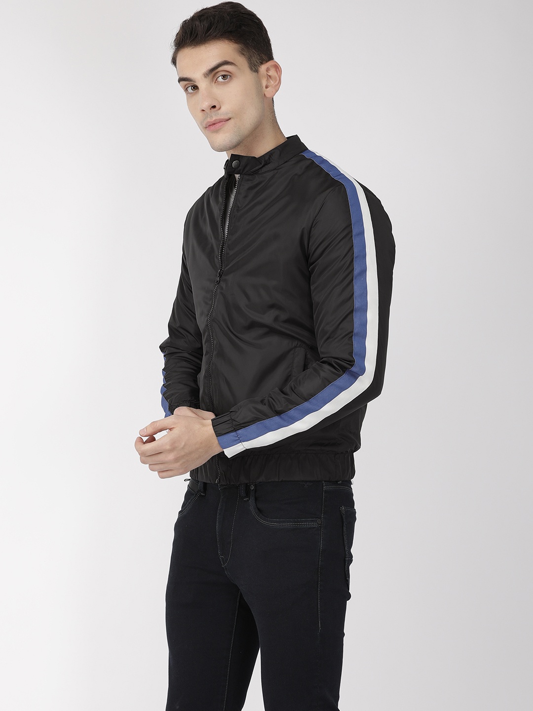 

Flying Machine Men Black Solid Bomber Jacket