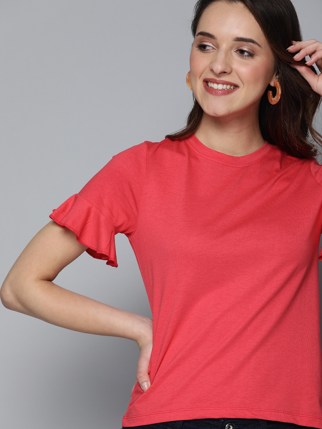 

Mast & Harbour Women Pink Solid Top
