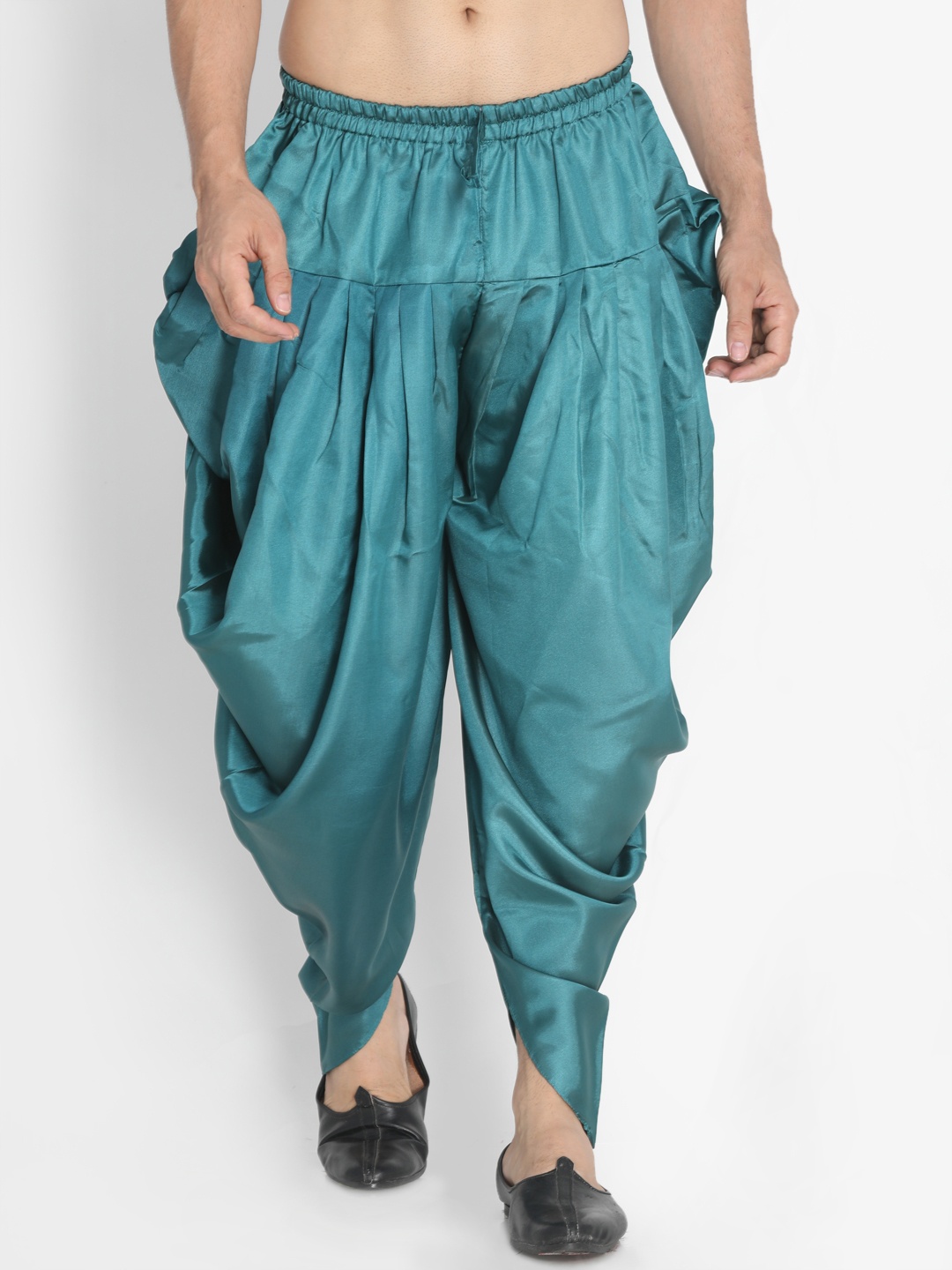 

VASTRAMAY Men Teal Blue Solid Dhoti Pants