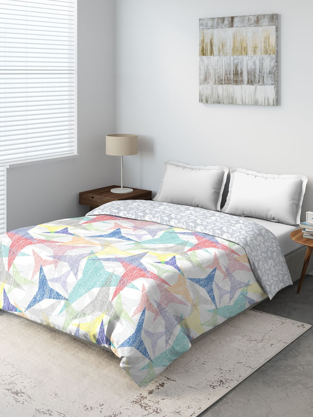 

DDecor Multicoloured Geometric Summer 150 GSM Double Bed Comforter, Multi