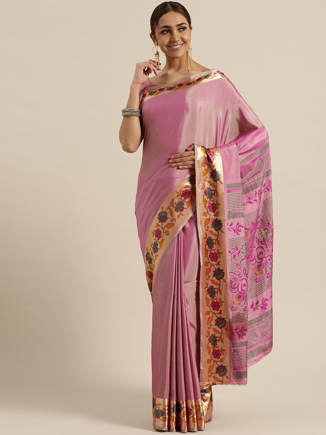 

Saree mall Purple Solid Saree