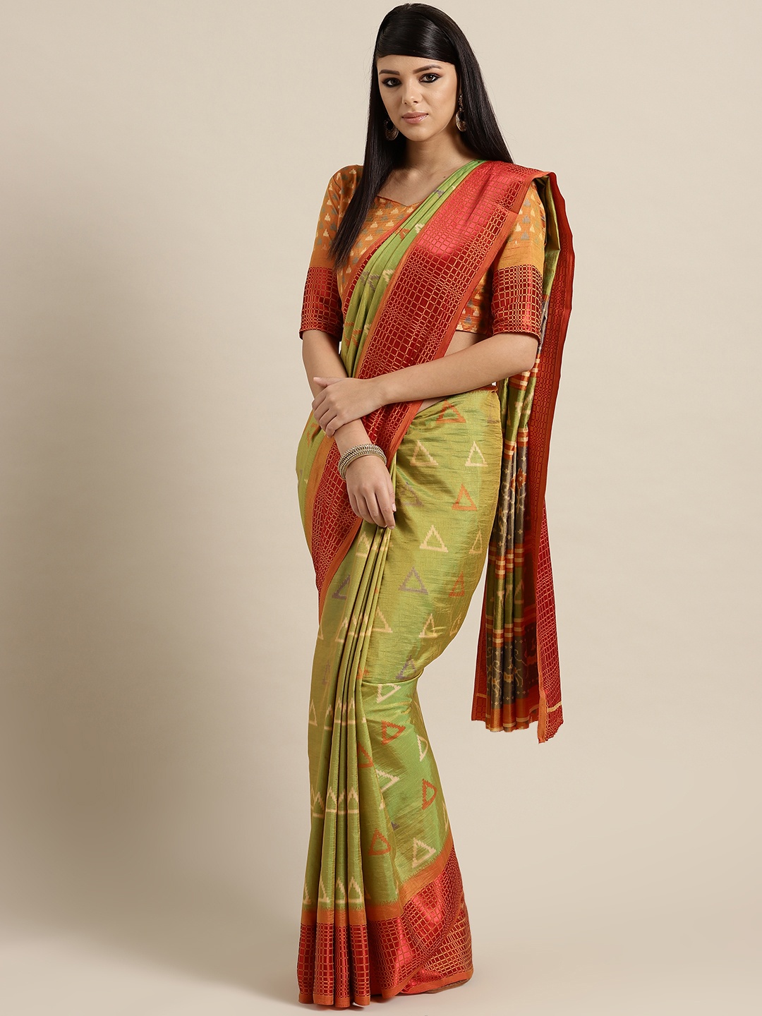 

Saree mall Green Printed Saree