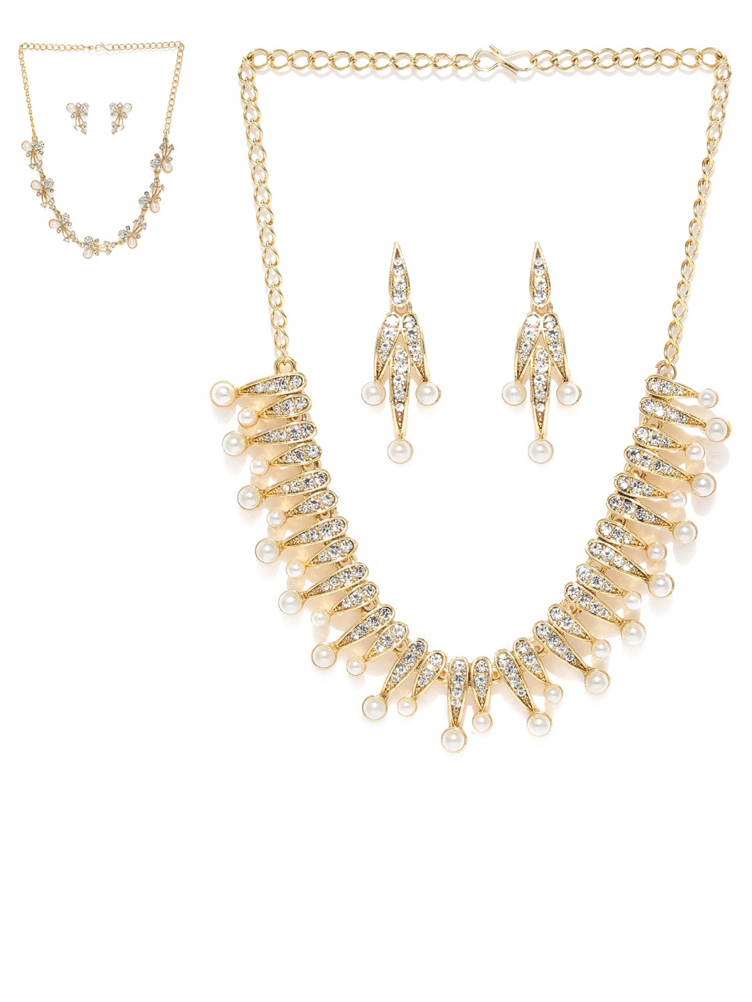 

Zaveri Pearls Women Set of 2 Delightful Jewellery Set, Gold