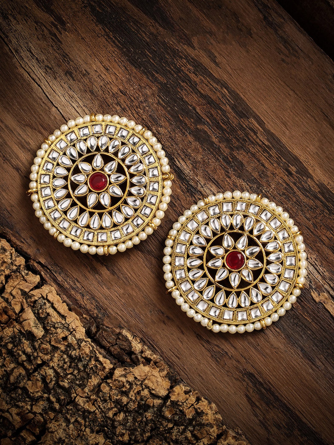 

Zaveri Pearls Gold-Toned Circular Studs