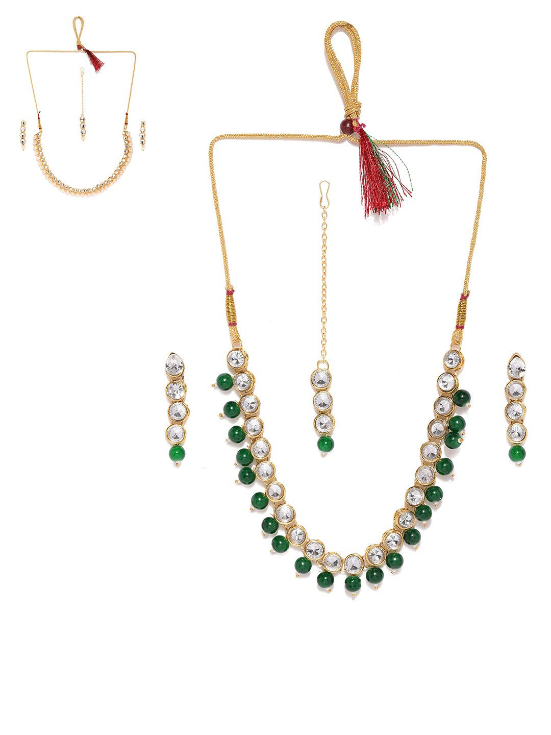 

Zaveri Pearls Set Of 2 Gold-Plated Studded Jewellery Sets