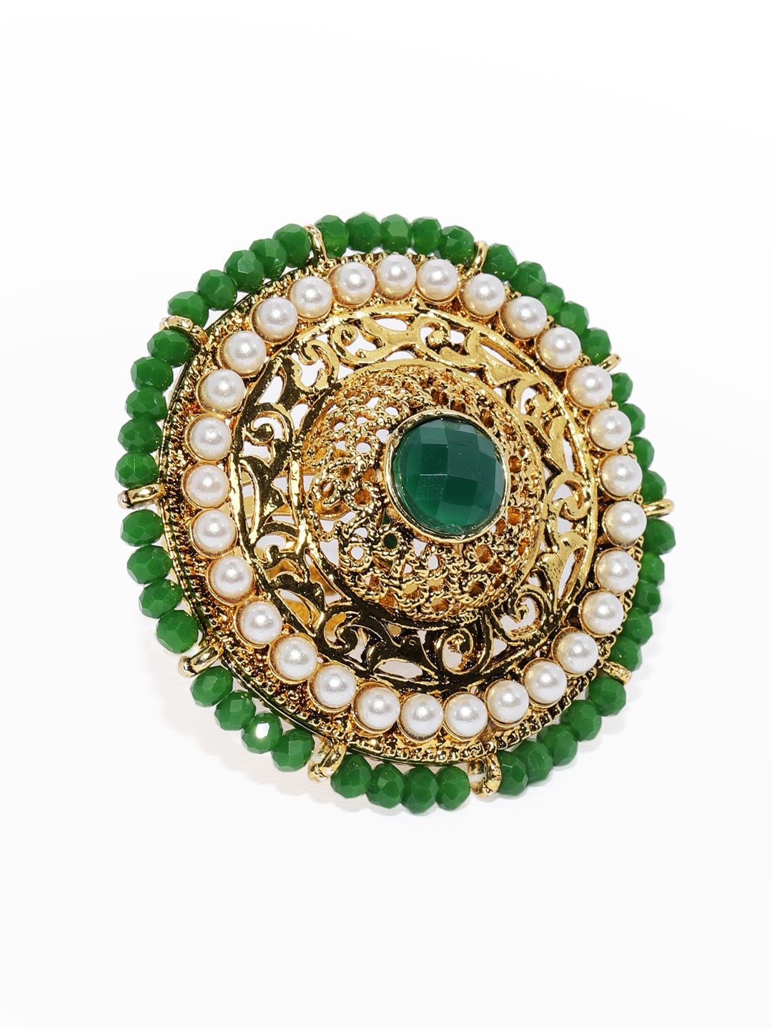 

Zaveri Pearls Multicoloured Studded Finger Ring, Multi