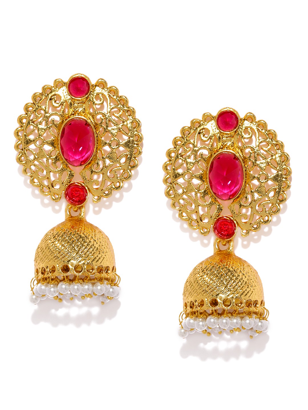 

Zaveri Pearls Gold-Plated Dome Shaped Jhumkas