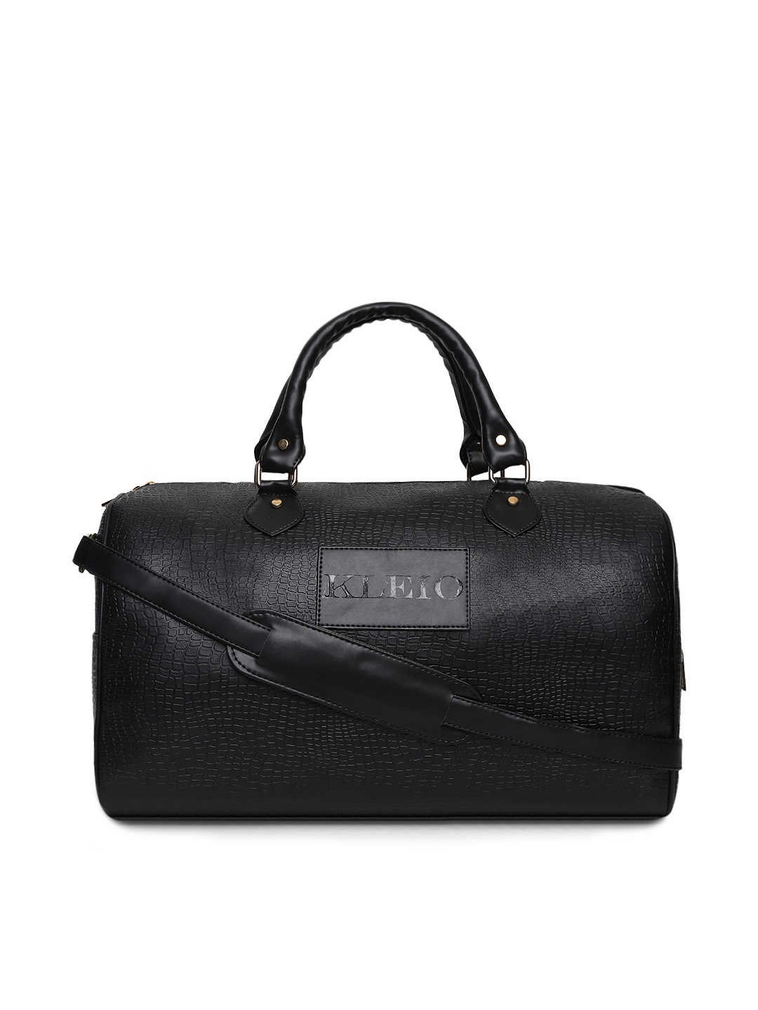 

KLEIO Unsisex Croco Textured Ultra Spacious Travel Duffle Bag, Black