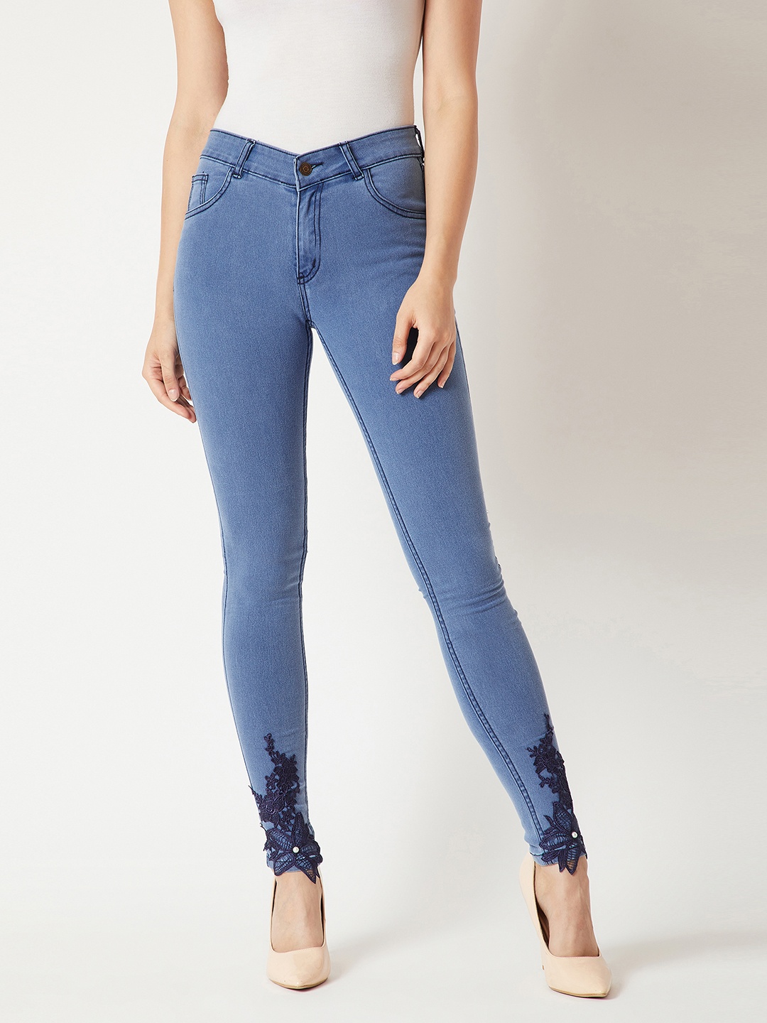 

Miss Chase Women Blue Skinny Fit Mid-Rise Clean Look Stretchable Jeans