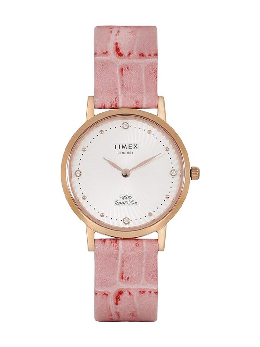 

Timex Women Off-White Textured Analogue Watch TWEL12703