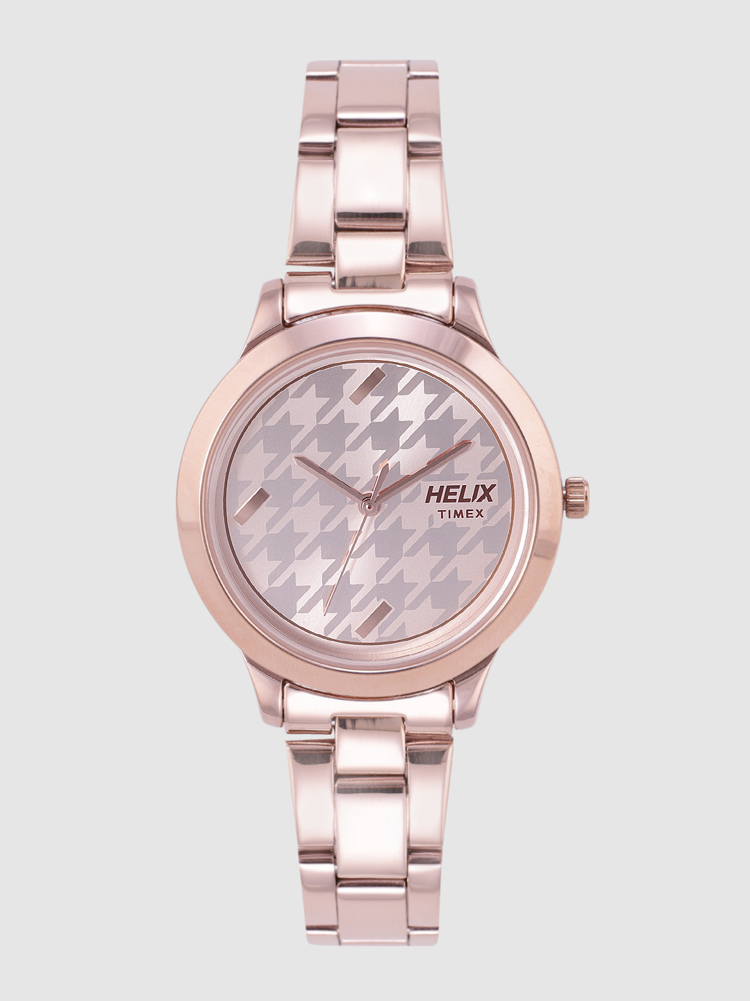 

Helix Women Rose Gold-Toned & Grey Analogue Watch TW022HL14
