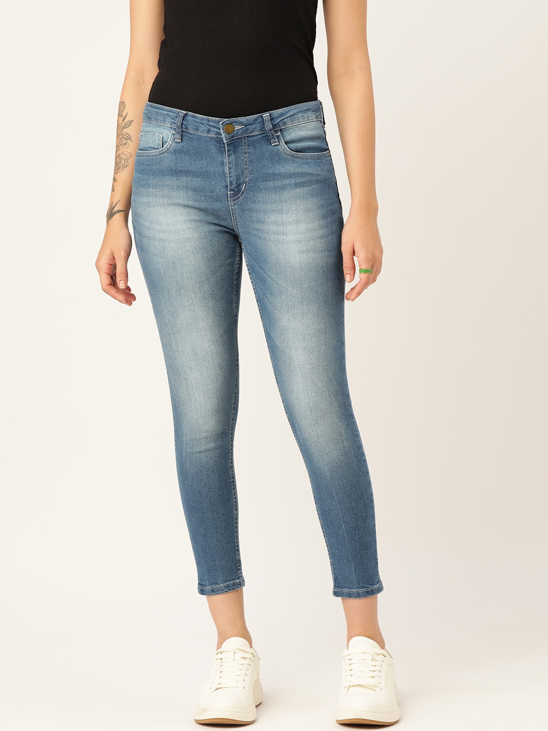 

DressBerry Skinny Fit Light Fade Stretchable Jeans, Navy blue