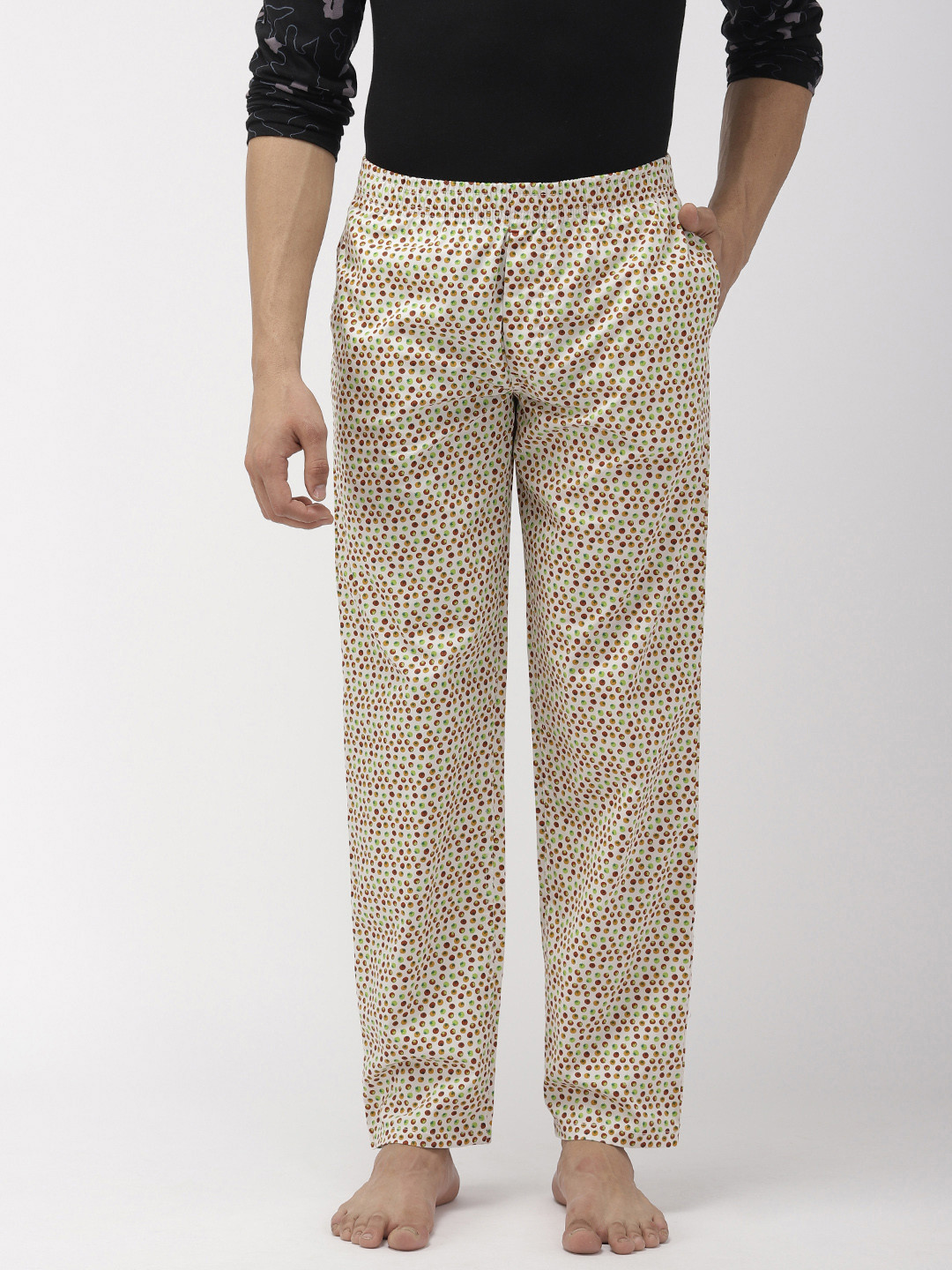 

The Indian Garage Co Men Off-White Printed Lounge Pants