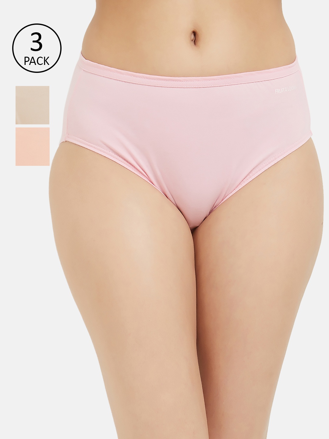 

Fruit of the loom Women Pack of 3 Solid Hipster Briefs FHPS01-3P-LA2S8, Peach