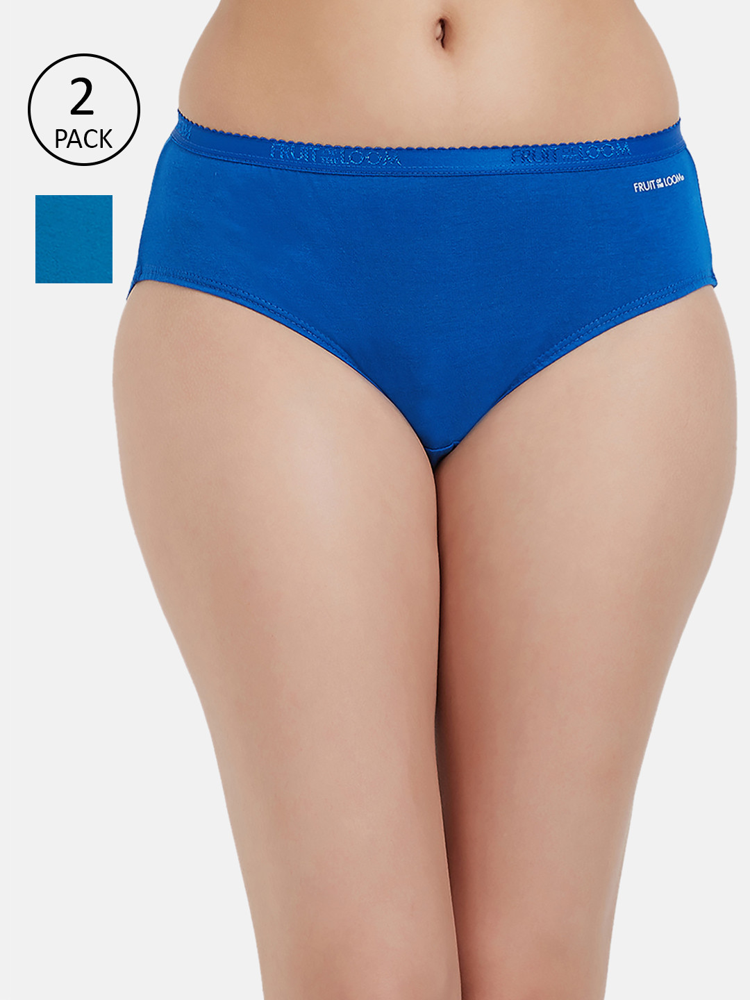 

Fruit of the loom Women Pack of 2 Solid Hipster Briefs FHPS02-2P-DA1S1, Blue