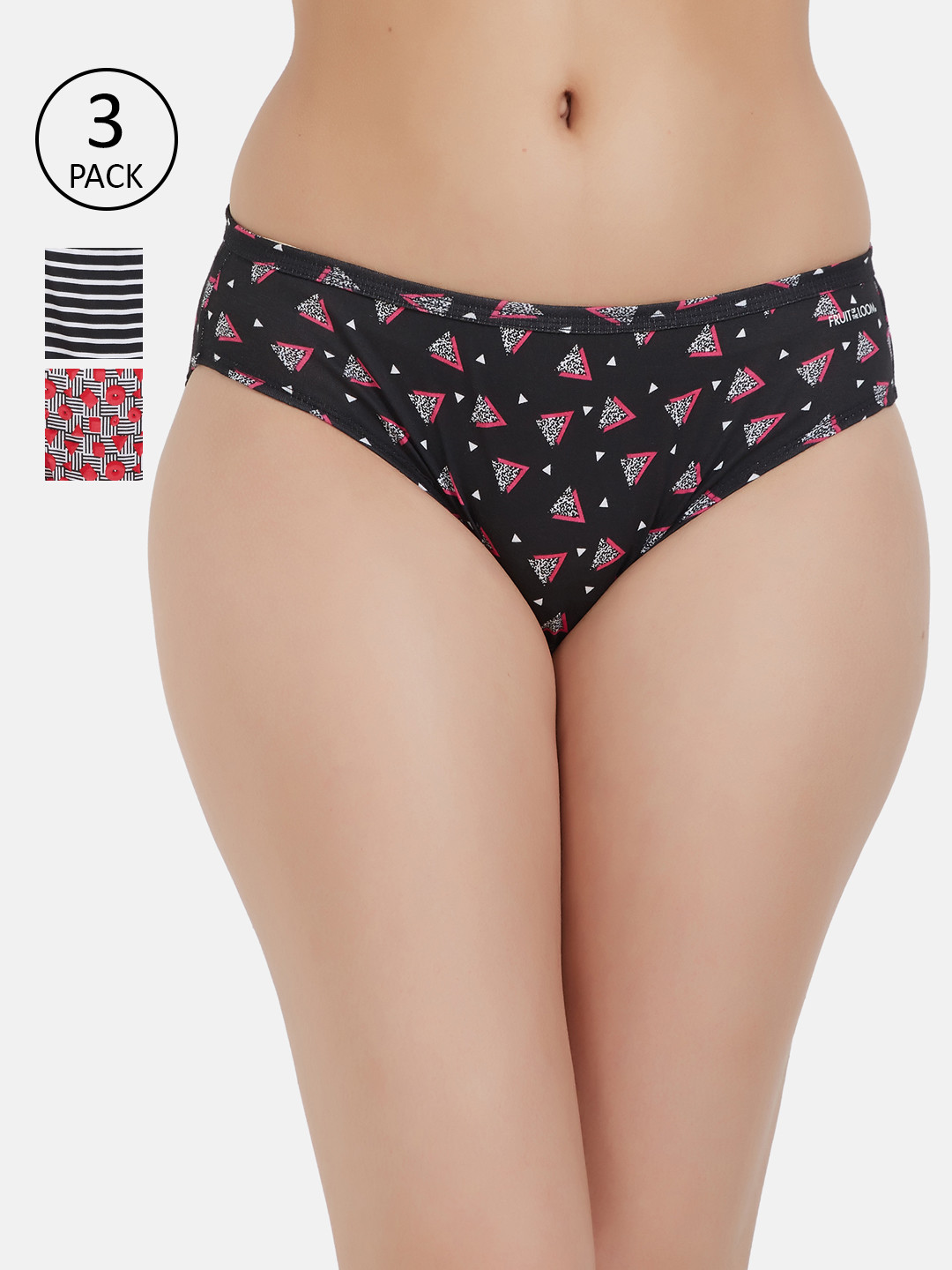 

Fruit of the loom Women Pack of 3 Bikini Briefs FBKP01-3P-DA1P1, Black