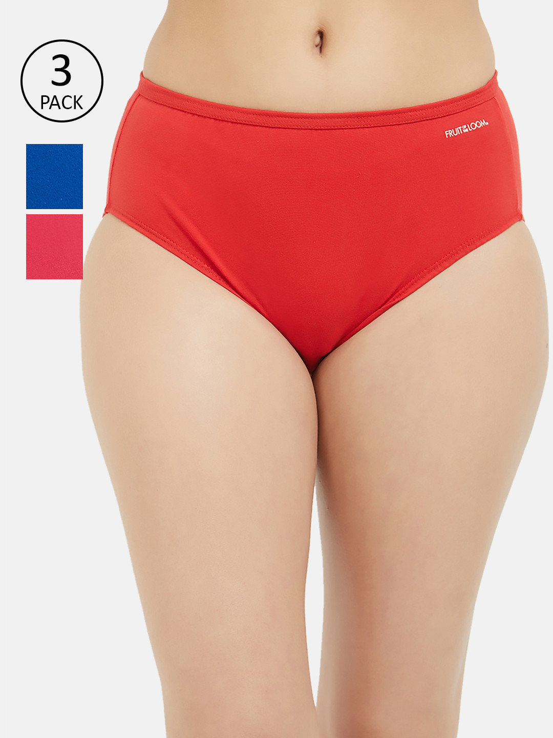 

Fruit of the loom Women Pack of 3 Solid Hipster Briefs FHPS01-3P-DA1S10, Pink