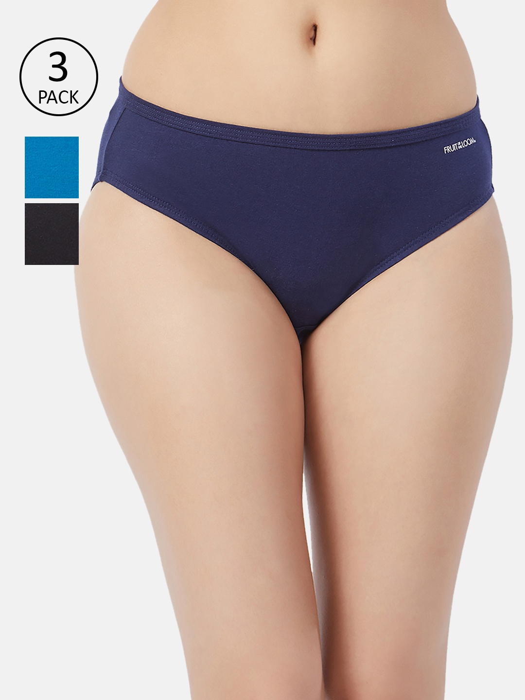 

Fruit of the loom Women Pack of 3 Solid Bikini Briefs FBKS01-3P-DA2S5, Black