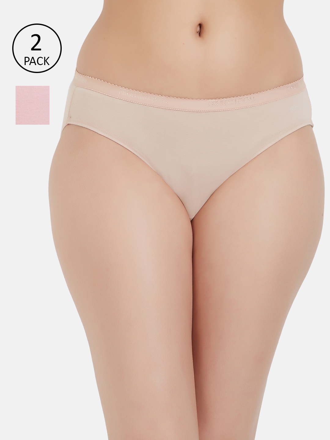 

Fruit of the loom Women Pack of 2 Solid Bikini Briefs FBKS02-2P-LA1S3, Beige