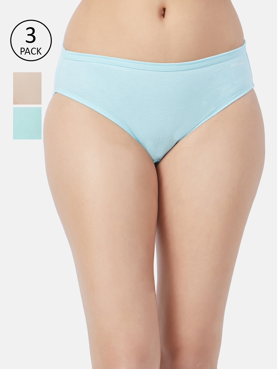

Fruit of the loom Women Pack of 3 Solid Bikini Briefs FBKS01-3P-LA1S4, Blue
