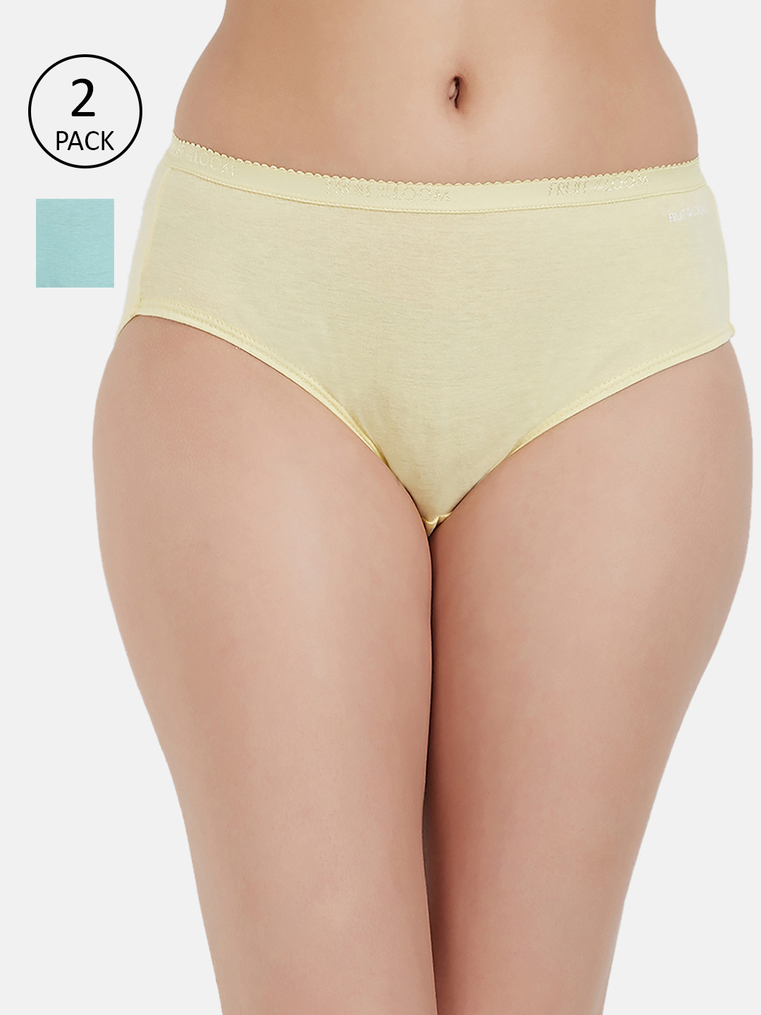 

Fruit of the loom Women Pack of 2 Solid Hipster Briefs FHPS02-2P-LA2S4, Yellow
