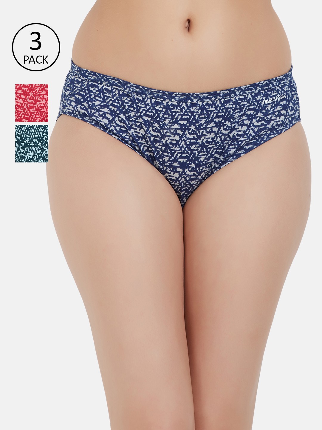 

Fruit of the loom Women Pack of 3 Printed Bikini Briefs FBKP01-3P-DA1P4, Pink