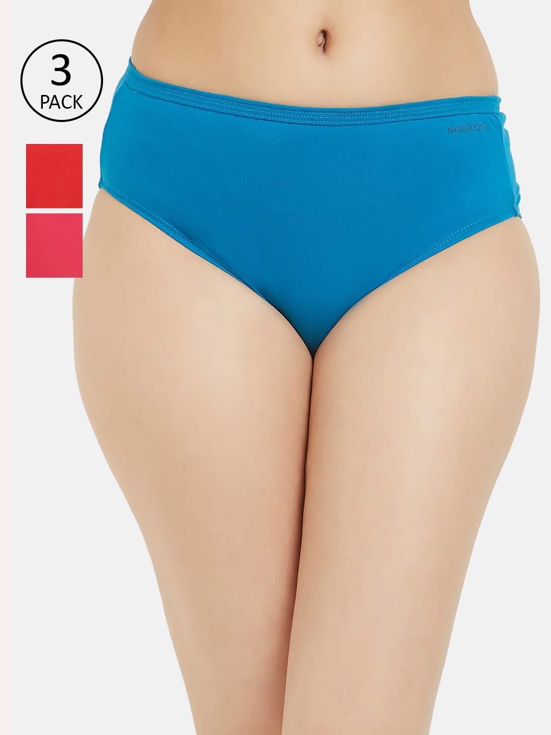 

Fruit of the loom Women Pack of 3 Solid Hipster Briefs FHPS01-3P-DA1S3, Red