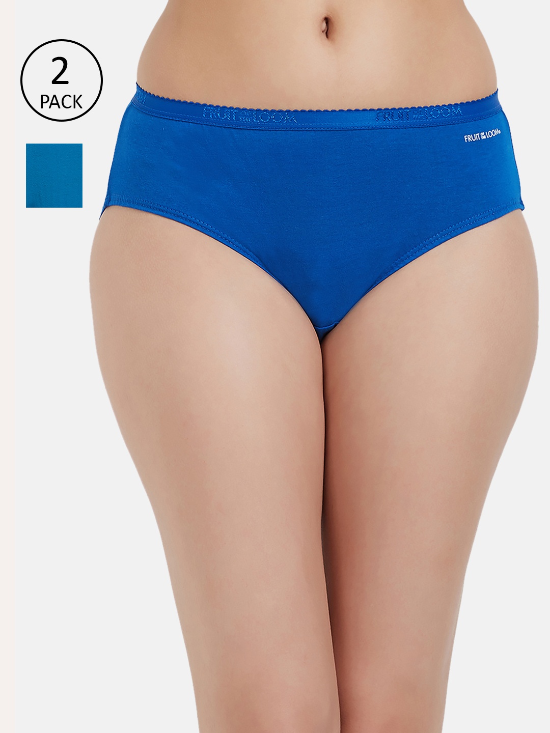 

Fruit of the loom Women Pack of 2 Solid Hipster Briefs FHPS02-2P-DA1S1, Blue