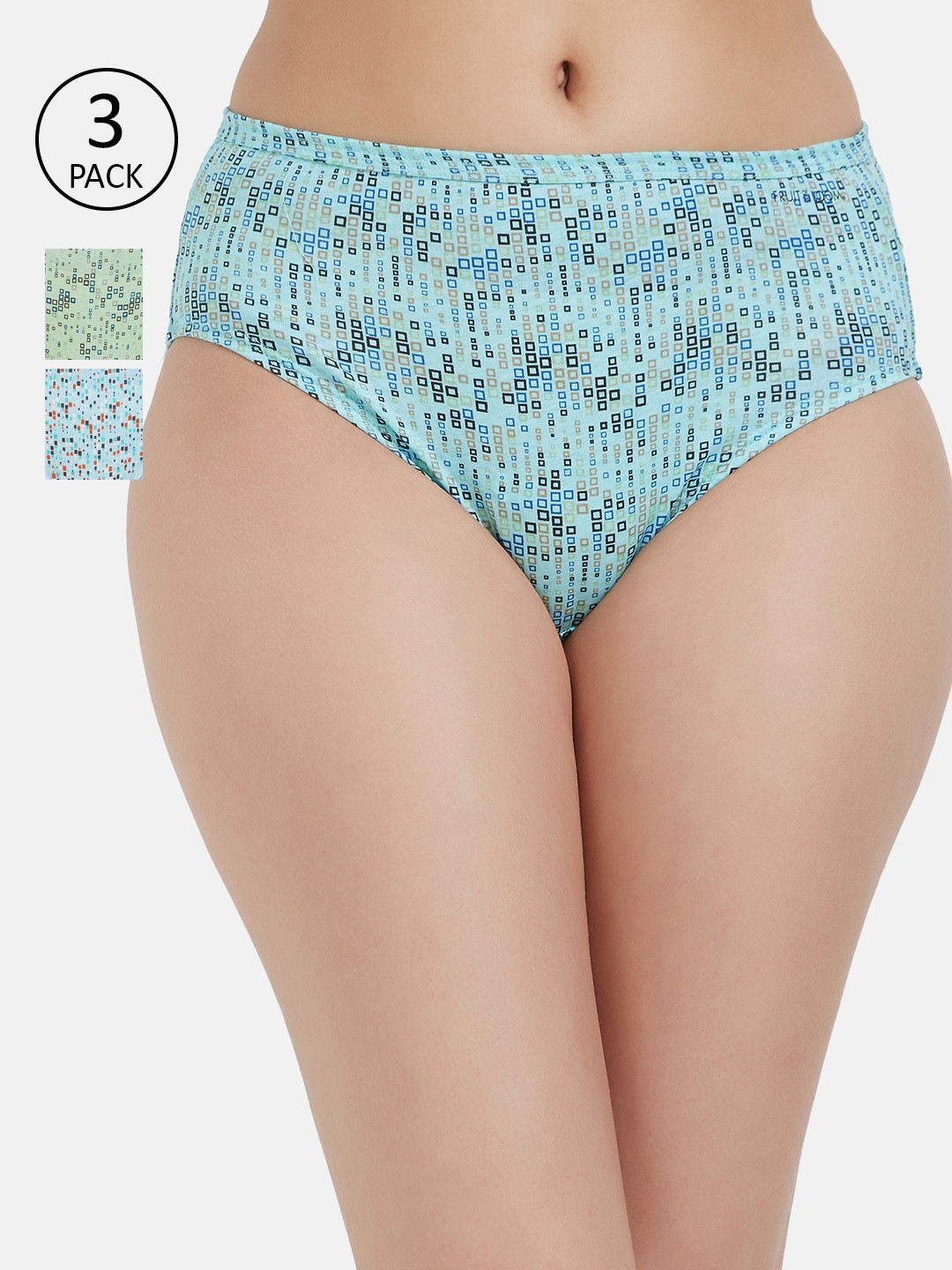 

Fruit of the loom Women Pack of 3 Printed Hipster Briefs FBKP01-3P-LA1P1, Blue