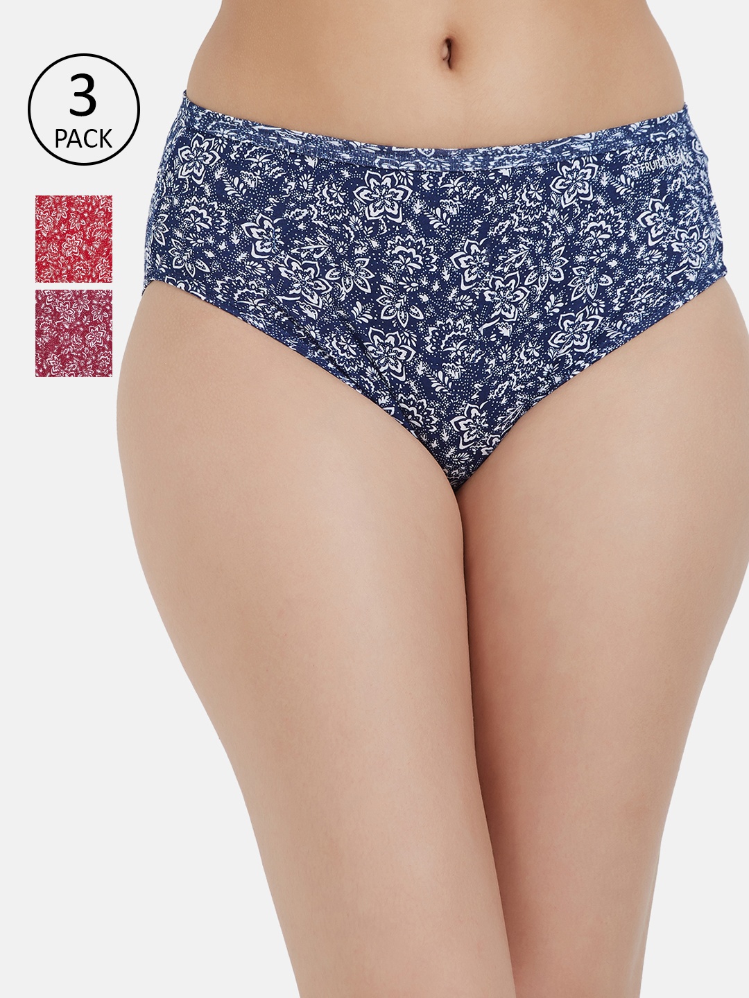 

Fruit of the loom Women Pack of 3 Printed Hipster Briefs FHPP01-3P-DA1P2, Blue