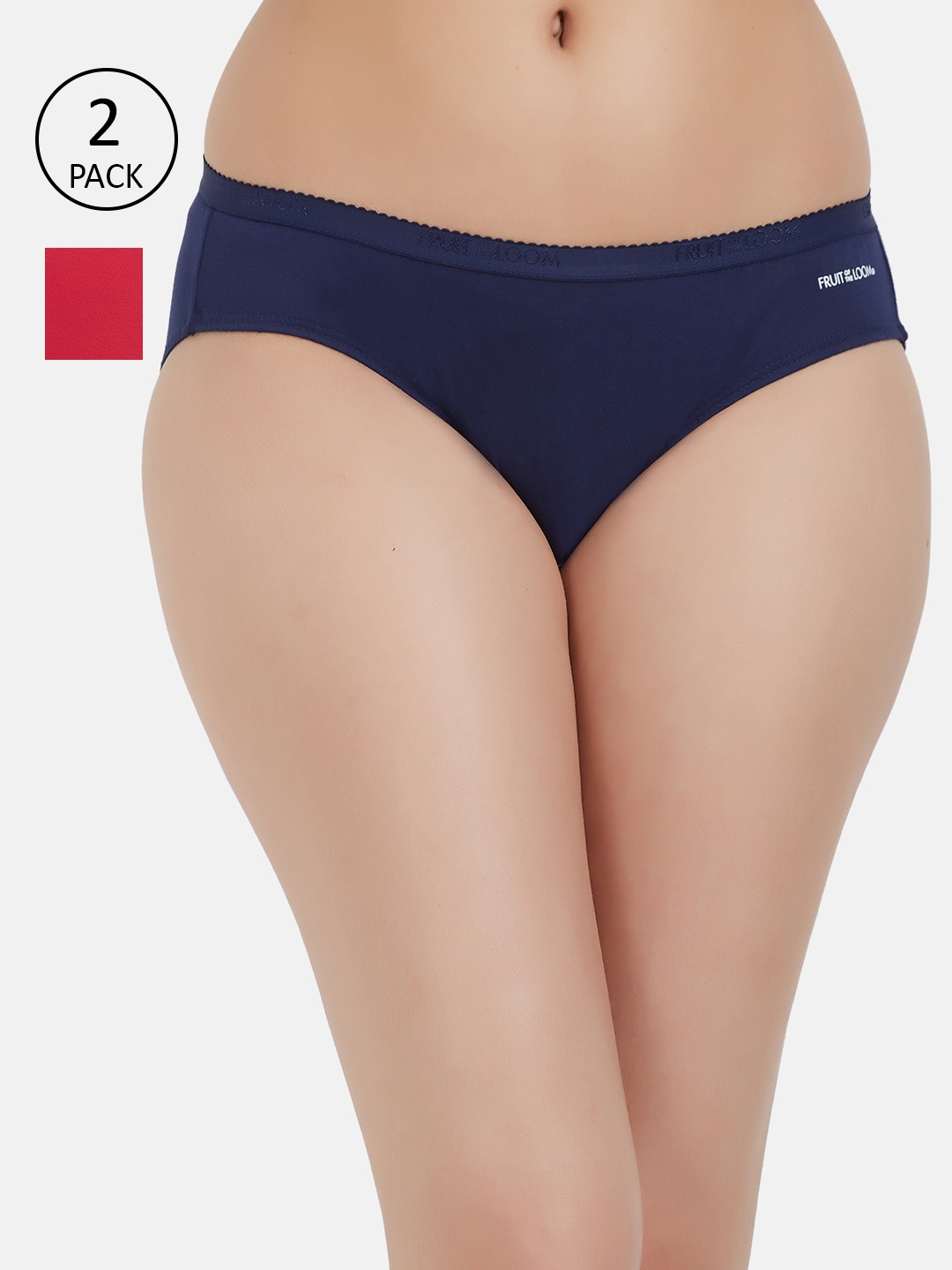 

Fruit of the loom Women Pack of 2 Solid Bikini Briefs FBKS02-2P-DA1S9, Pink