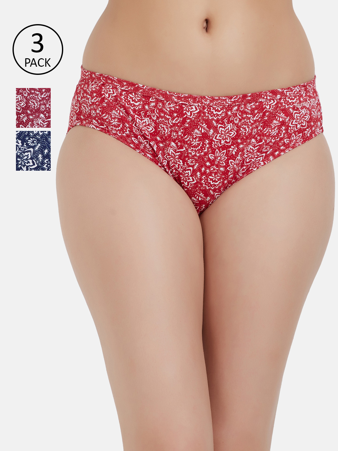 

Fruit of the loom Women Pack of 3 Printed Bikini Briefs FBKP01-3P-DA1P2, Red