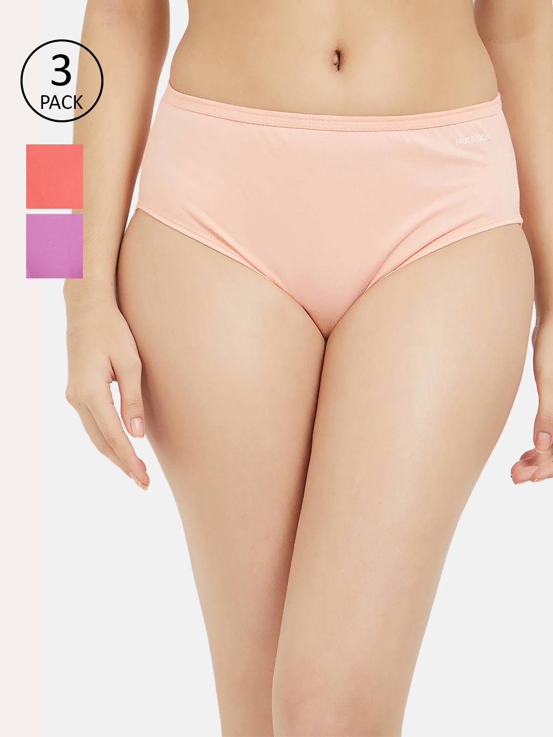

Fruit of the loom Women Pack of 3 Solid Hipster Briefs FHPS01-3P-LA1S2, Purple